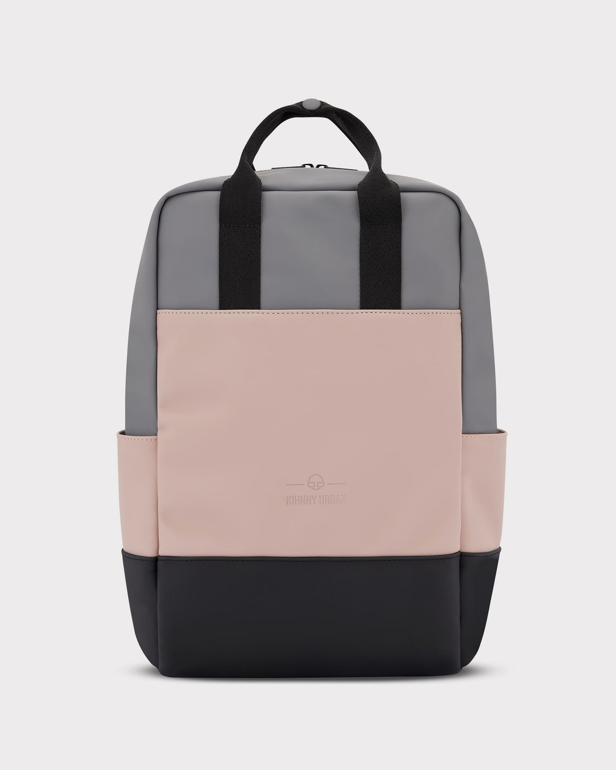 Rucksack 'Hailey' in Grau, Rosa und Schwarz mit schwarzen Tragegriffen