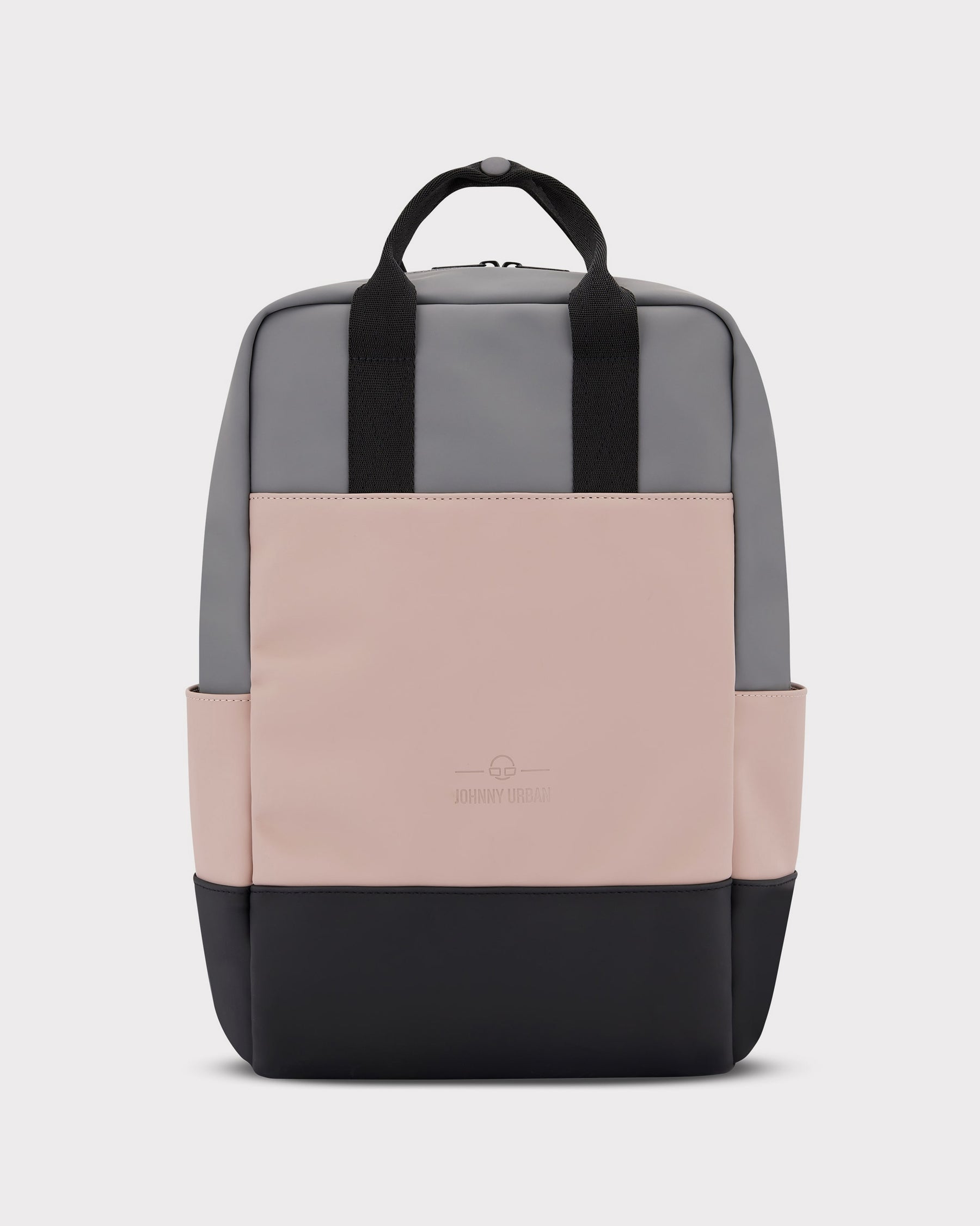 Rucksack 'Hailey' in Grau, Rosa und Schwarz mit schwarzen Tragegriffen