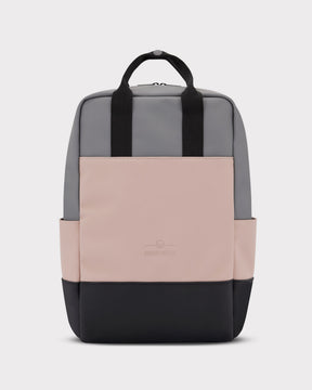 Rucksack 'Hailey' in Grau, Rosa und Schwarz mit schwarzen Tragegriffen