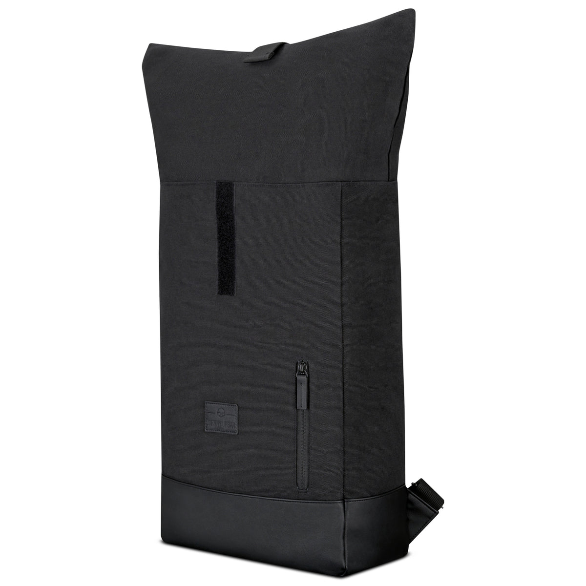 Schwarzer Rolltop Rucksack 'Adam Large' von Johnny Urban aus Canvas mit Lederboden