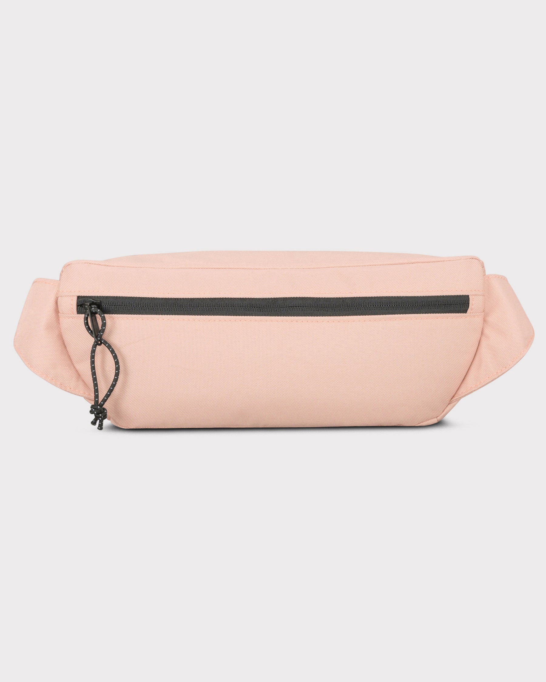Bauchtasche 'Tom' in Rosé mit schwarzem Frontreißverschluss und Kordelanhänger