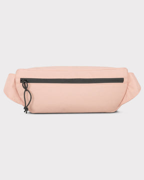 Bauchtasche 'Tom' in Rosé mit schwarzem Frontreißverschluss und Kordelanhänger