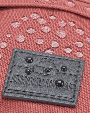 Wasserabweisende rote Bauchtasche 'Tom' mit Johnny Urban Logo und Wassertropfen auf dem Stoff