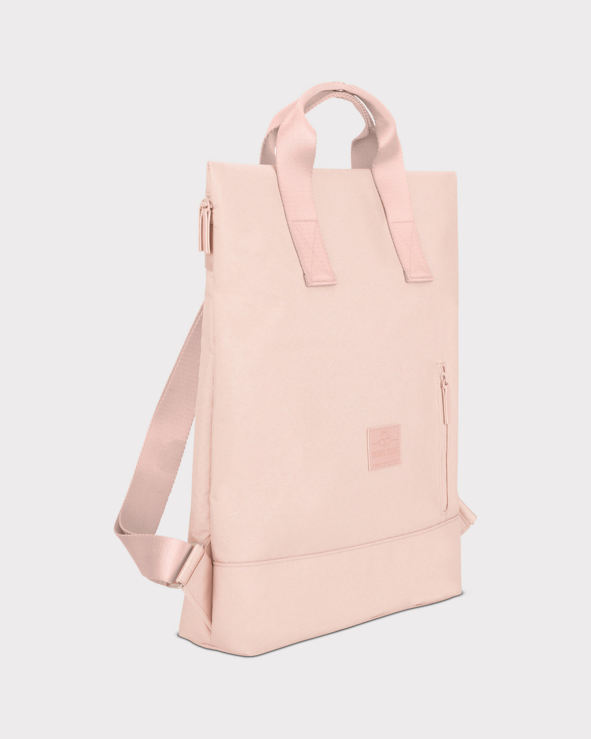 Rucksack Tasche Ivy in Rosa mit zwei Tragehenkeln und Reißverschlussfach vorne