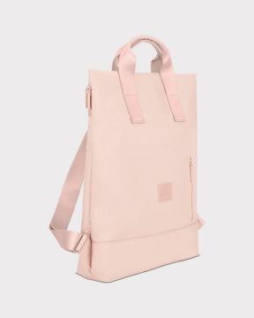 Rucksack Tasche Ivy in Rosa mit zwei Tragehenkeln und Reißverschlussfach vorne