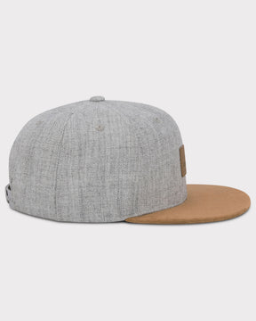 Cap ,Dean' mit grauem Stoff und braunem flachem Schirm
