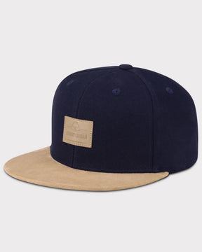 Cap 'Dean' von Johnny Urban, navyblau mit hellbraunem Schirm und Leder-Label