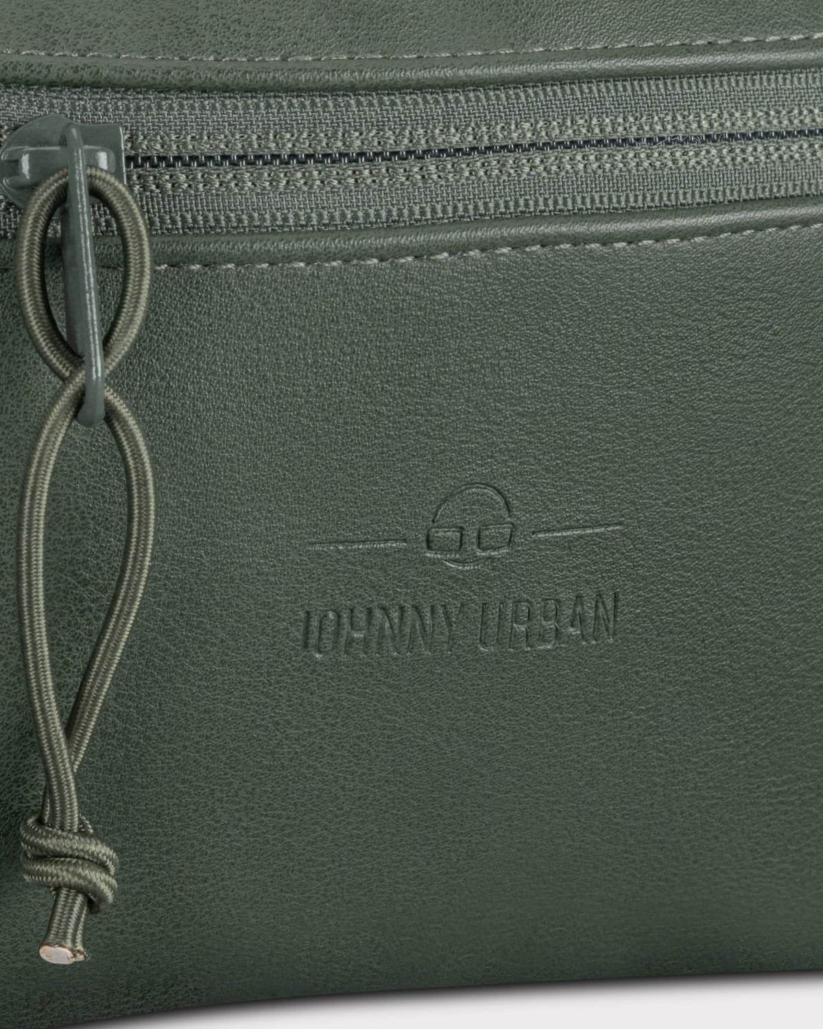 Dunkelgrüne Bauchtasche 'Toni' aus Kunstleder mit Reißverschluss und Johnny Urban Logo geprägt