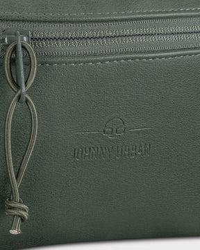 Dunkelgrüne Bauchtasche 'Toni' aus Kunstleder mit Reißverschluss und Johnny Urban Logo geprägt