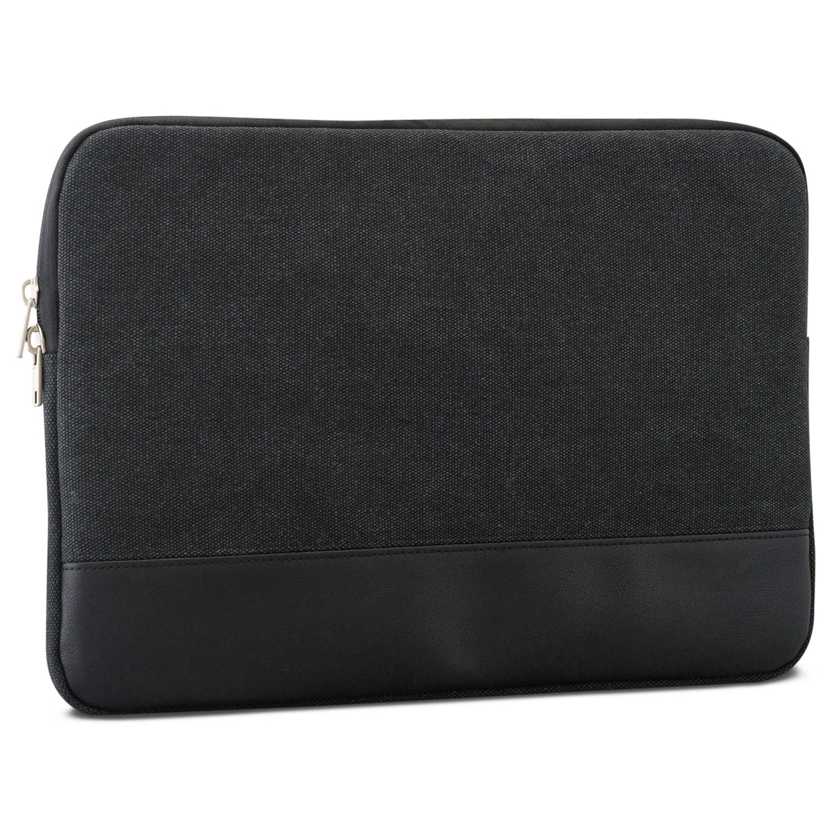 Johnny Urban Laptop Hülle für 12-15 Zoll Laptops in anthrazit mit Reißverschluss und Kunstlederbesatz
