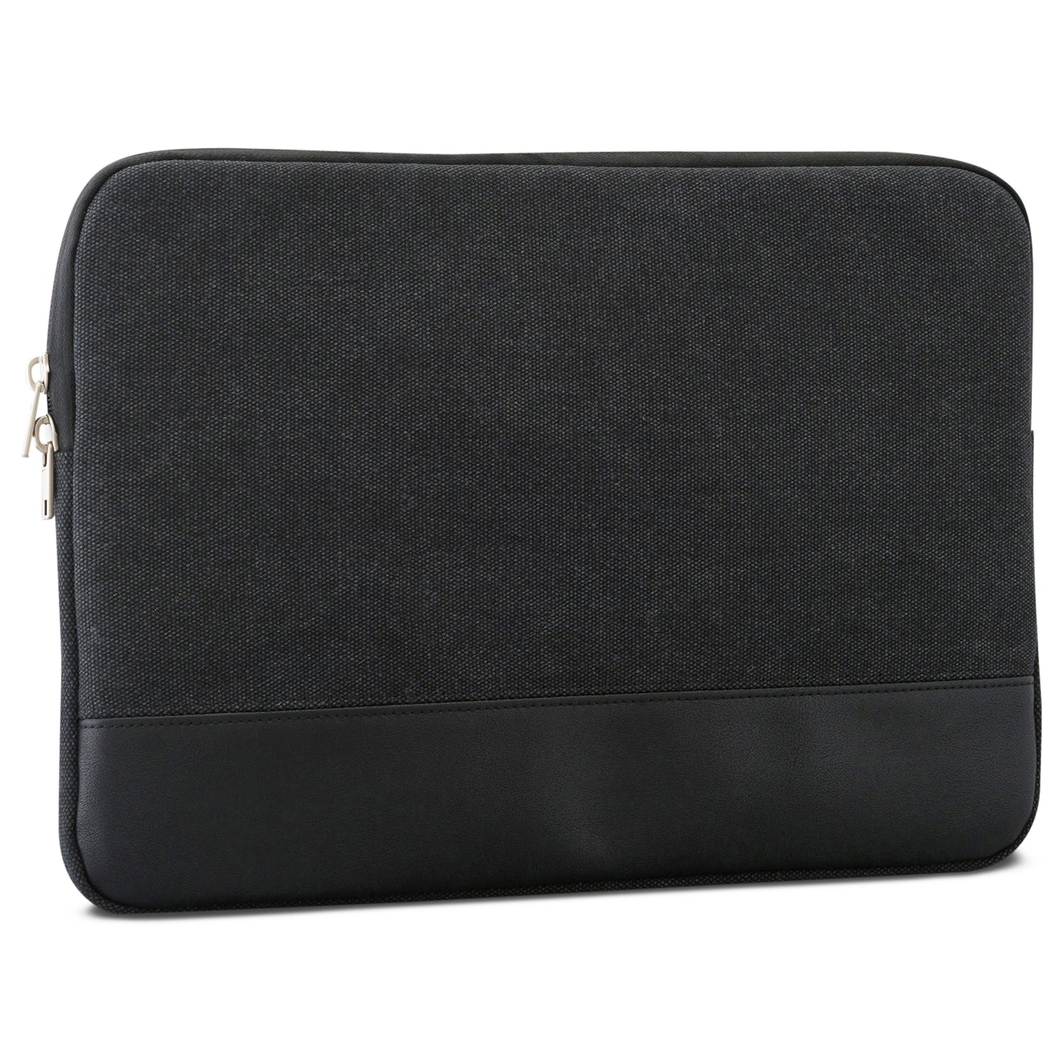 Johnny Urban Laptop Hülle für 12-15 Zoll Laptops in anthrazit mit Reißverschluss und Kunstlederbesatz