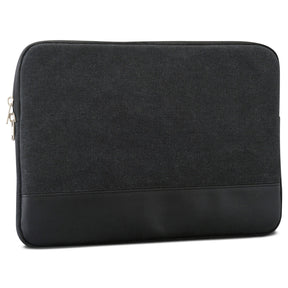 Johnny Urban Laptop Hülle für 12-15 Zoll Laptops in anthrazit mit Reißverschluss und Kunstlederbesatz