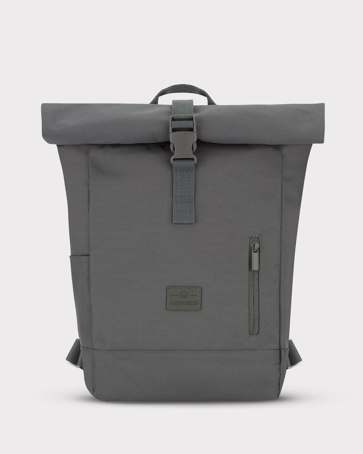 Johnny Urban Rolltop Rucksack Robin Small in Grau mit Schnallenverschluss und Reißverschlusstasche