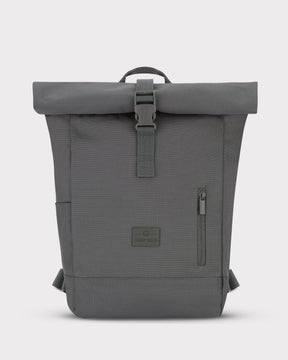 Johnny Urban Rolltop Rucksack Robin Small in Grau mit Schnallenverschluss und Reißverschlusstasche