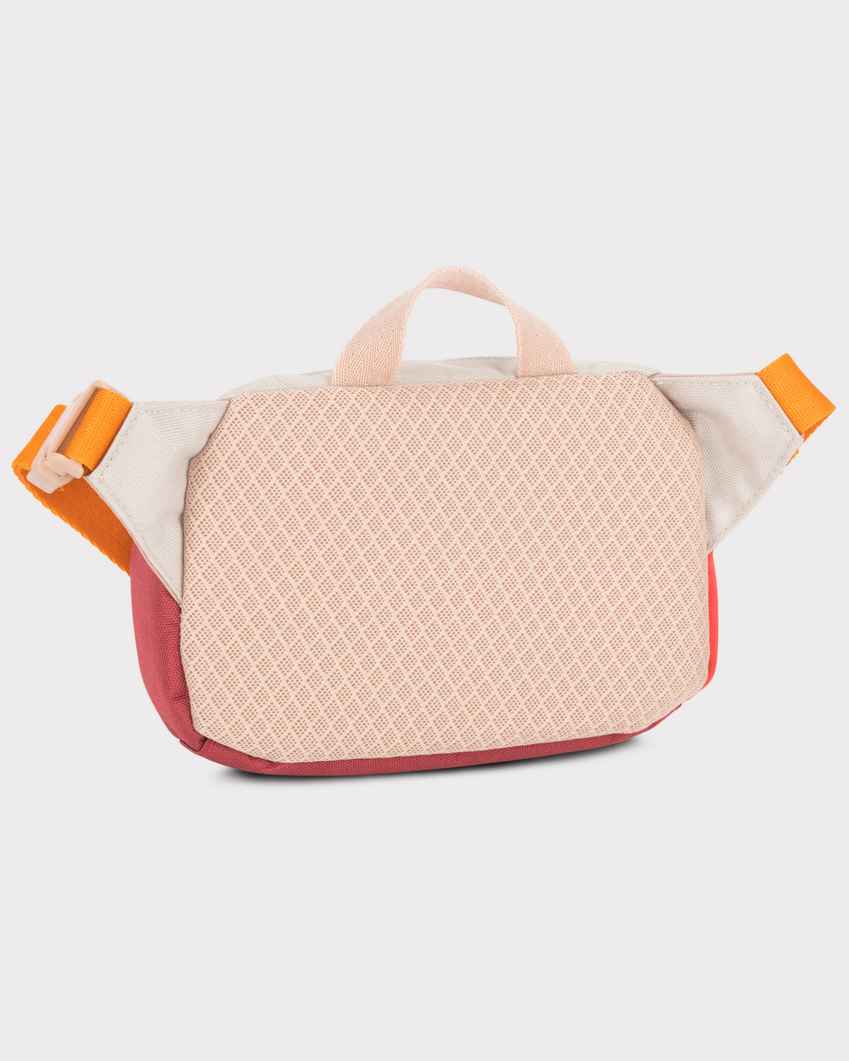Kinder Bauchtasche 'Felix' in Hellrosa mit orangefarbenem Gurt und beigem Tragegriff