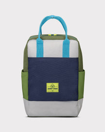 Kinderrucksack Linus von Johnny Urban in Blau, Grün und Grau mit hellblauen Tragegriffen