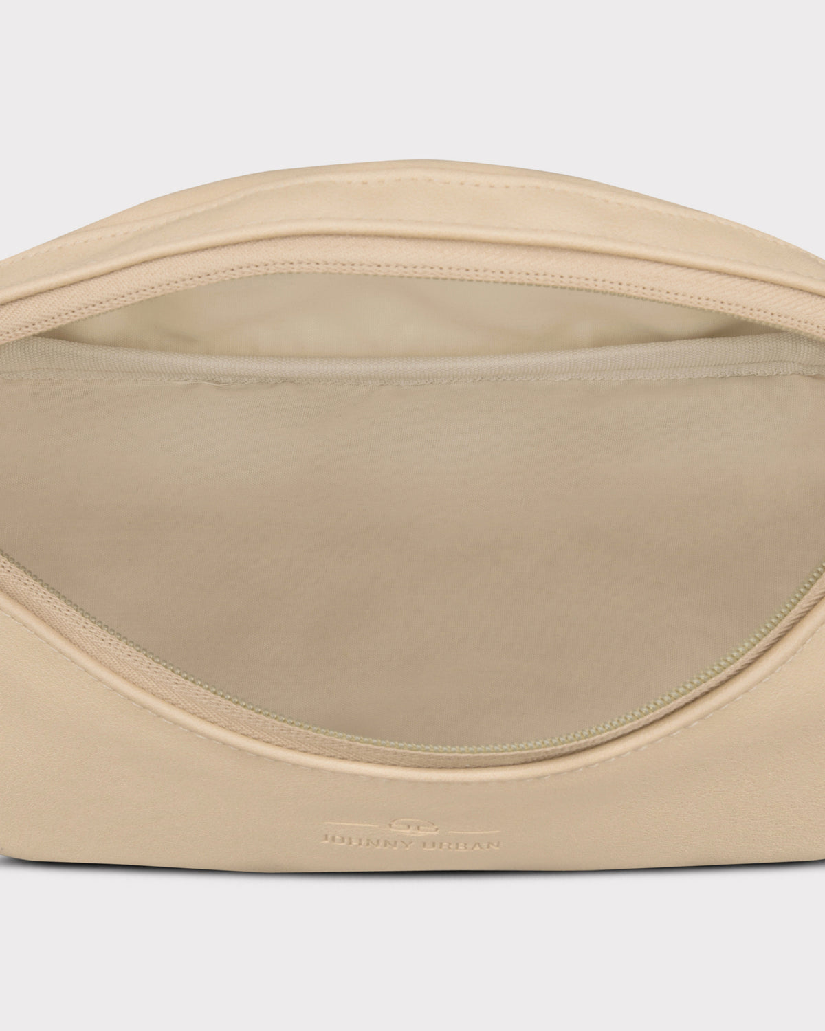 Beige Bauchtasche 'Toni' aus Kunstleder mit offenem Hauptfach und einem Innenfach