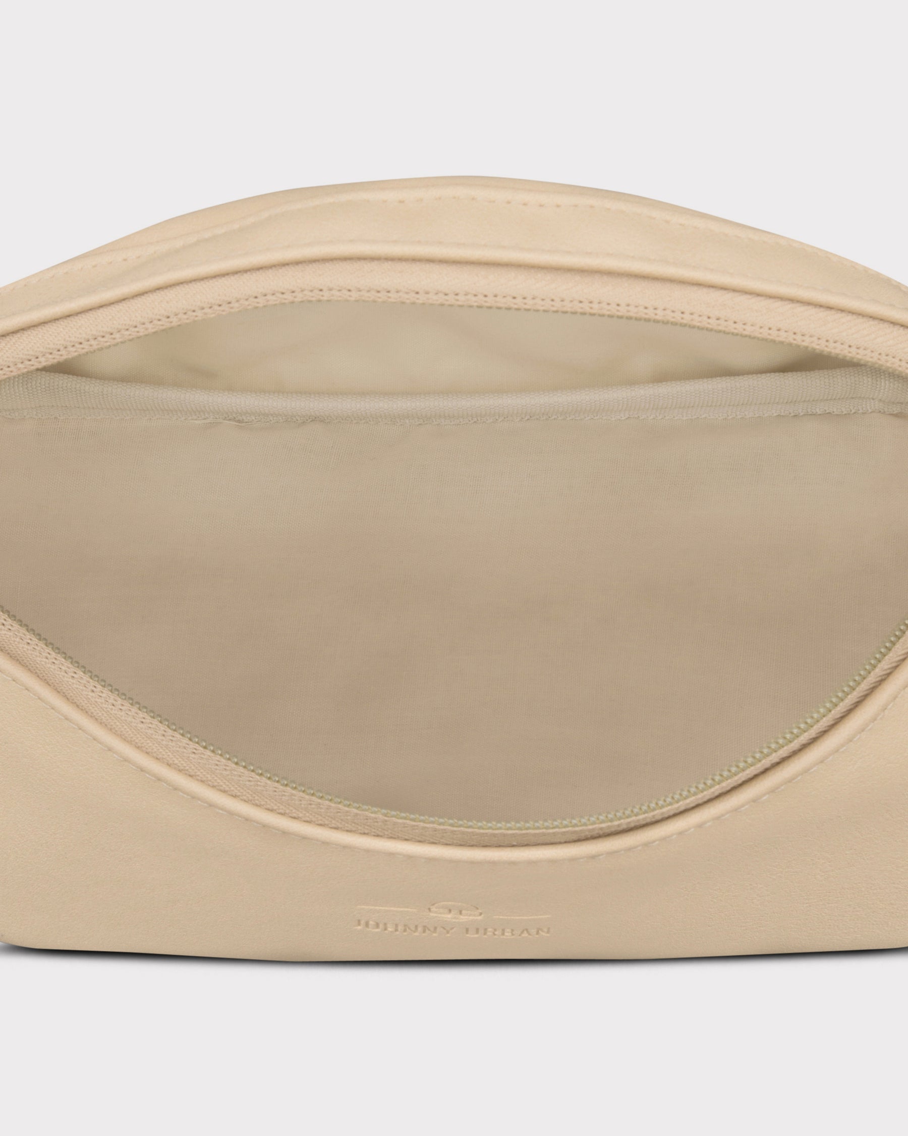 Beige Bauchtasche 'Toni' aus Kunstleder mit offenem Hauptfach und einem Innenfach