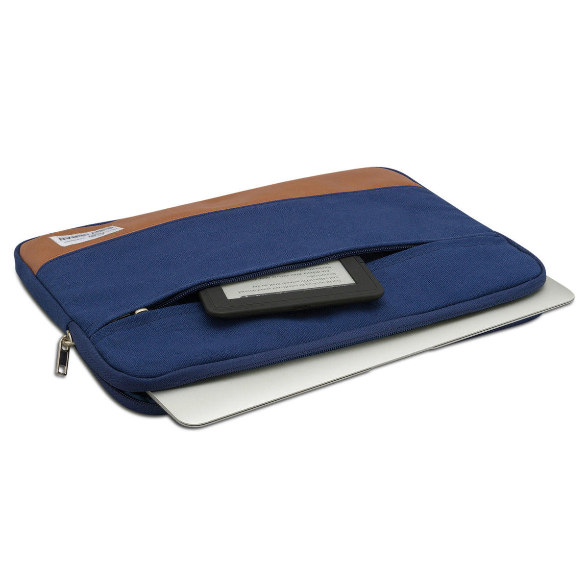 Blaue und braune Johnny Urban Laptop-Hülle für 12-15 Zoll Laptops mit Tasche für E-Reader