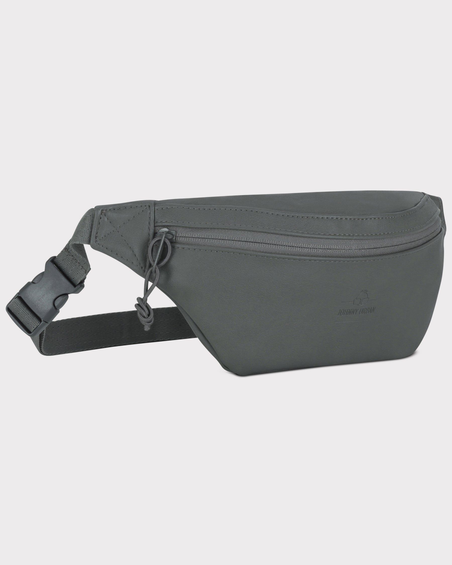 Johnny Urban Bauchtasche 'Toni' aus dunkelgrauem Kunstleder mit Reißverschluss und verstellbarem Gurt