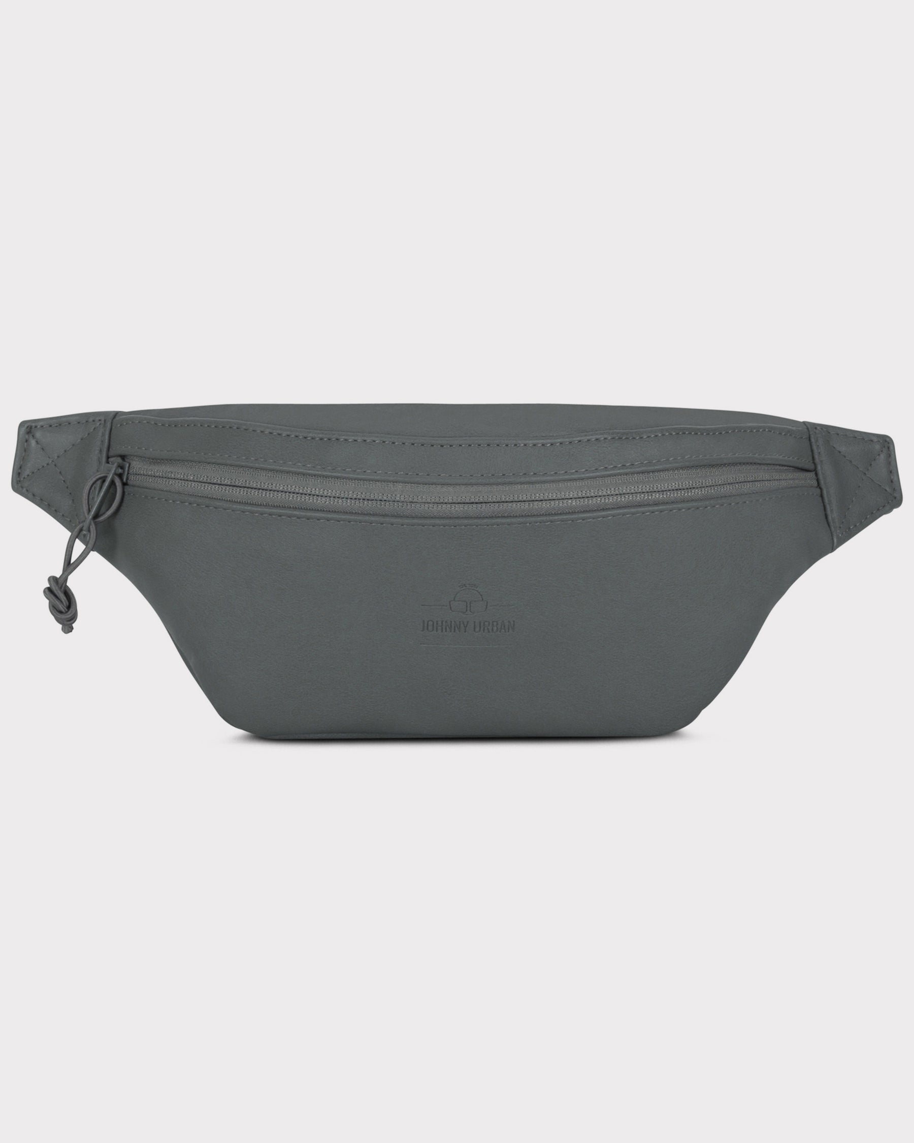 Graue Bauchtasche 'Toni' aus Kunstleder mit Reißverschluss und Johnny Urban Logo