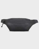 Schwarze Bauchtasche 'Toni' aus Kunstleder mit Reißverschluss und Logo von Johnny Urban