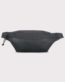 Schwarze Bauchtasche 'Toni' aus Kunstleder mit Reißverschluss und Logo von Johnny Urban