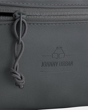 Graue Bauchtasche 'Toni' aus Kunstleder mit Reißverschluss und geprägtem 'Johnny Urban' Logo