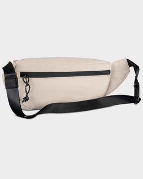 Beige Bauchtasche 'Tom' mit schwarzem Reißverschluss und verstellbarem schwarzen Gurt