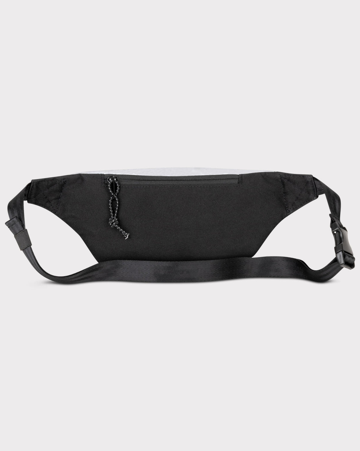 Schwarze reflektierende Bauchtasche 'Erik Small' mit Reißverschluss und verstellbarem Gurt