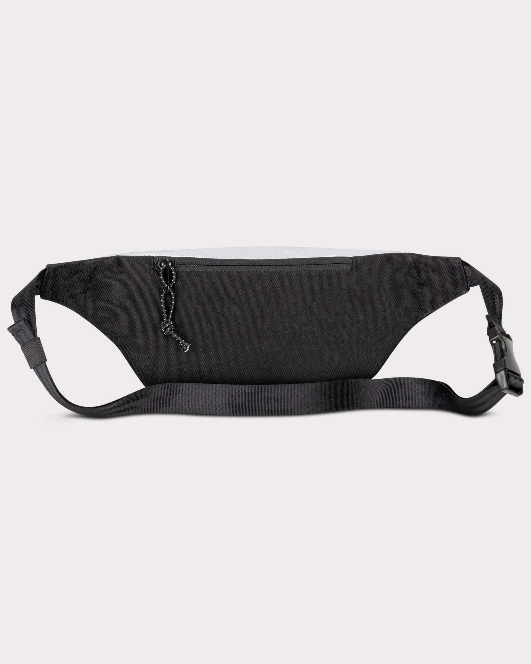 Schwarze reflektierende Bauchtasche 'Erik Small' mit Reißverschluss und verstellbarem Gurt