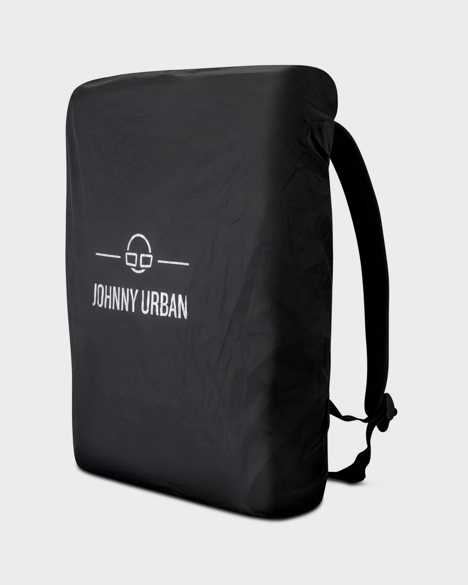 Schwarze Regenschutzhülle 'Bo L' für Rucksack von Johnny Urban mit reflektierendem Logo