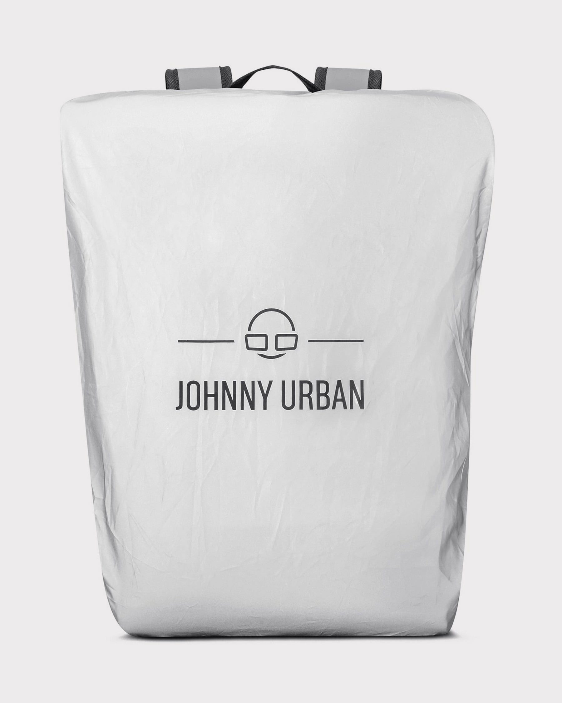 Rucksack mit Regenschutzhülle 'Bo L' in weiß mit Johnny Urban Logo