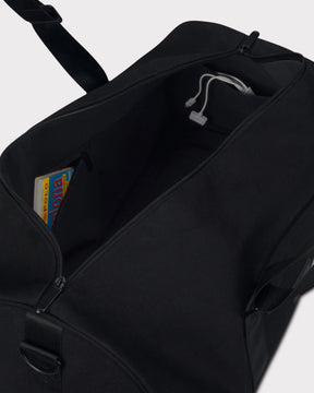 Schwarze Weekender Reisetasche 'Paul' mit aufrechtem Hauptfach, Innenfach und schwarzem Kordelzug
