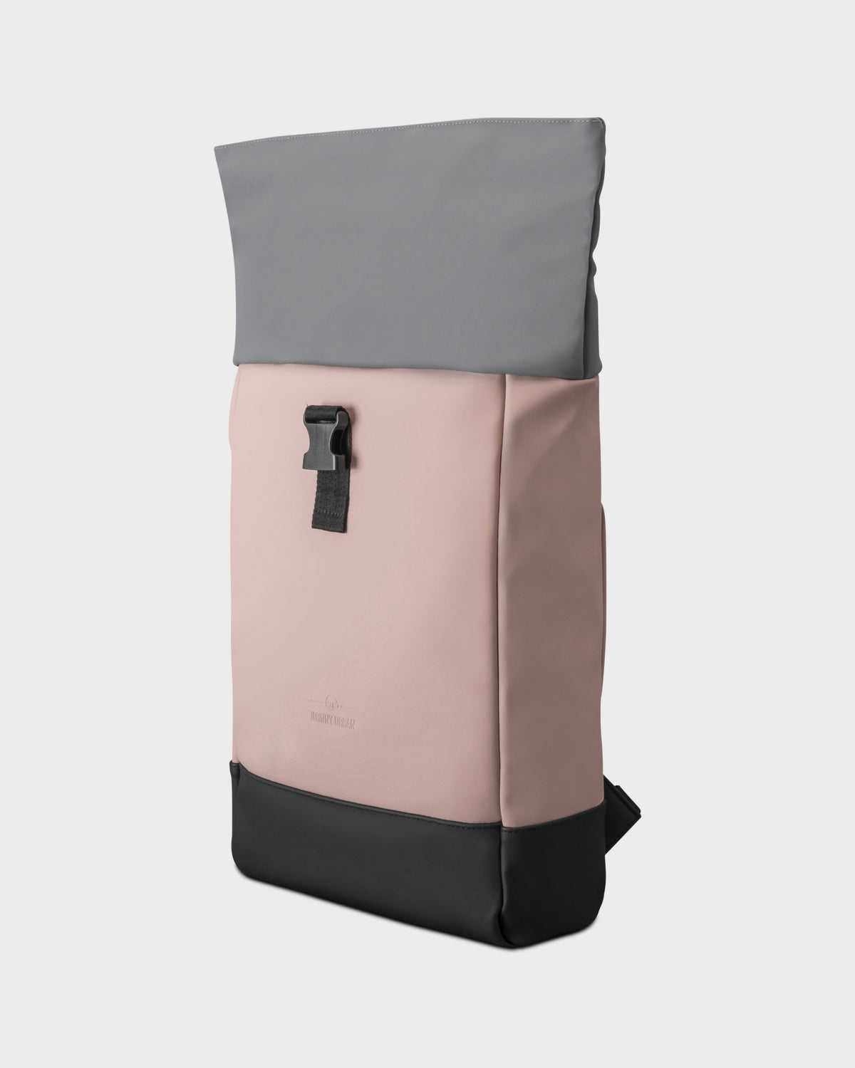 Rolltop-Rucksack ‚Harvey Medium‘ von Johnny Urban in Rosa, Grau und Schwarz mit klappbarem oberen Fach