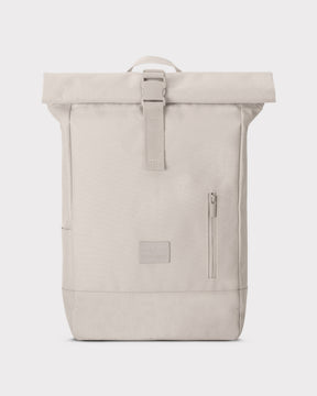 Beiger Rolltop Rucksack 'Robin Medium' mit Frontreißverschlusstasche und Schnallenverschluss