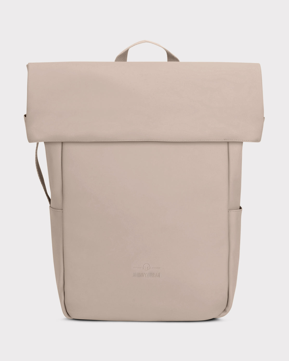 Beiger Rolltop Rucksack 'Henry' von Johnny Urban mit minimalistischer Form und seitlichen Taschen
