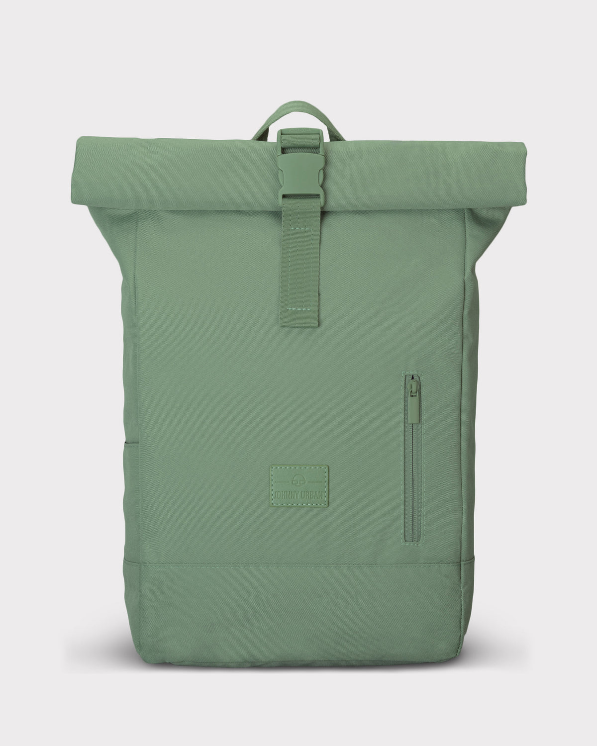 Grüner Rolltop Rucksack 'Robin Medium' von Johnny Urban mit Frontreißverschluss und Logo