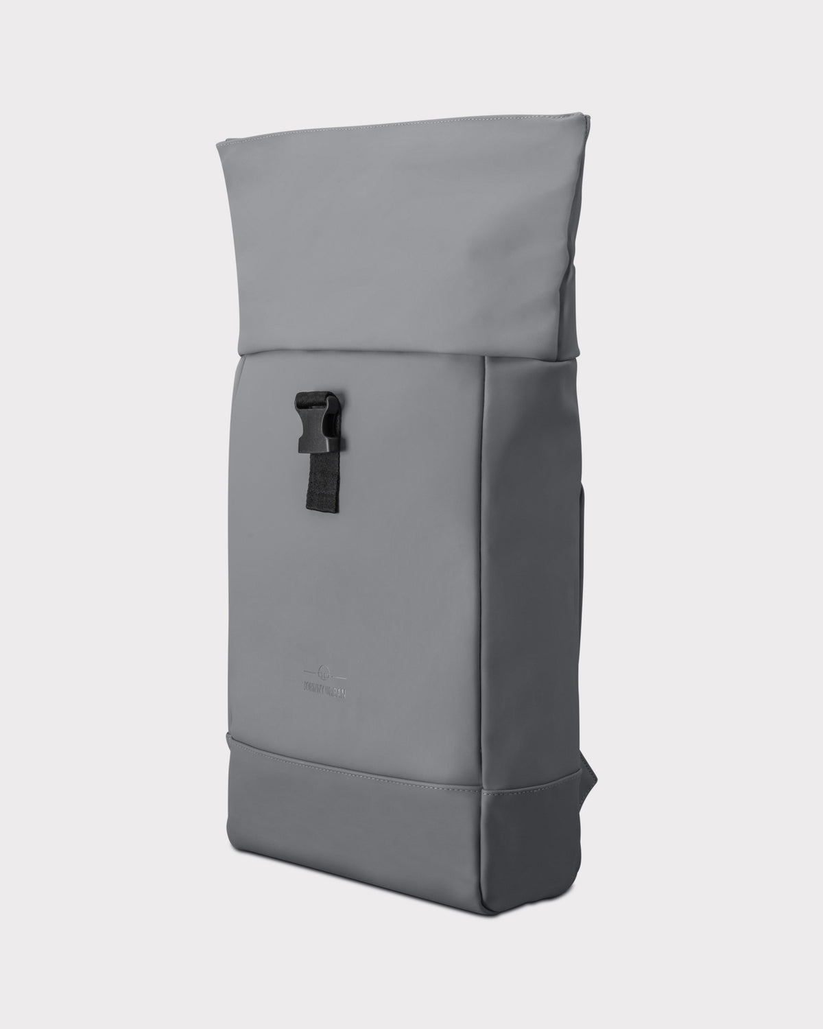 Rolltop Rucksack 'Harvey Medium' in Grau mit schwarzem Verschluss vorne