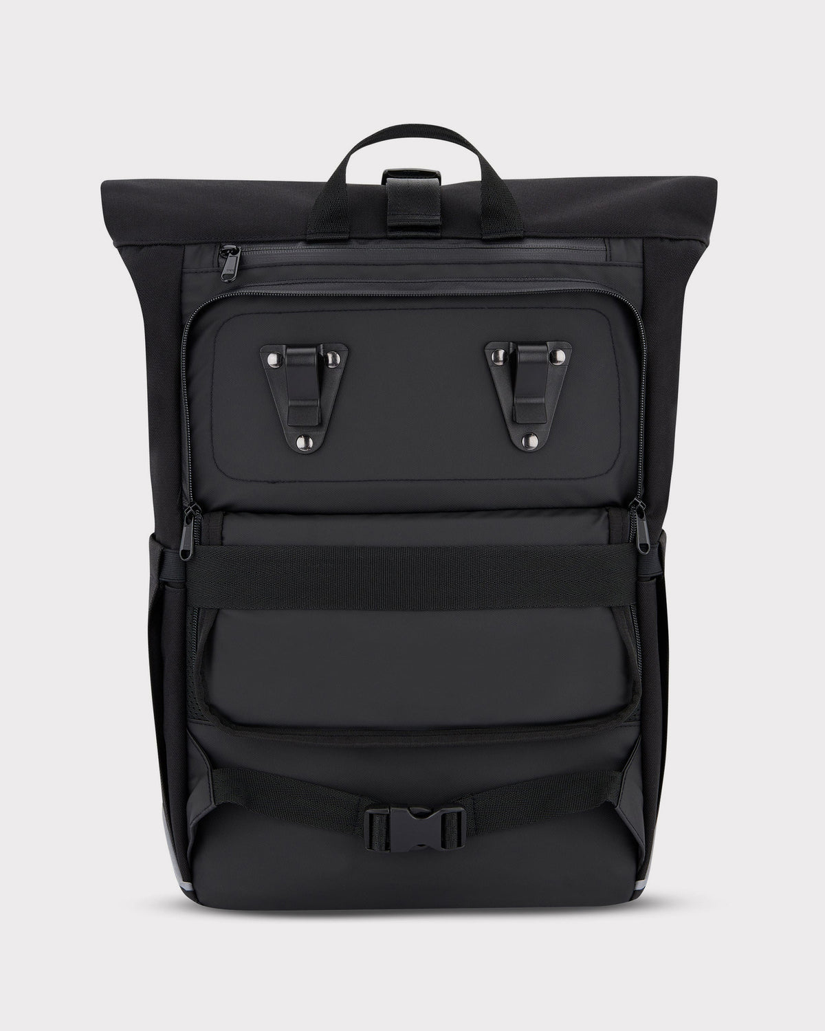 Schwarzer Rolltop Rucksack 'Robin Medium' mit Gepäckträgerhalterung von Johnny Urban