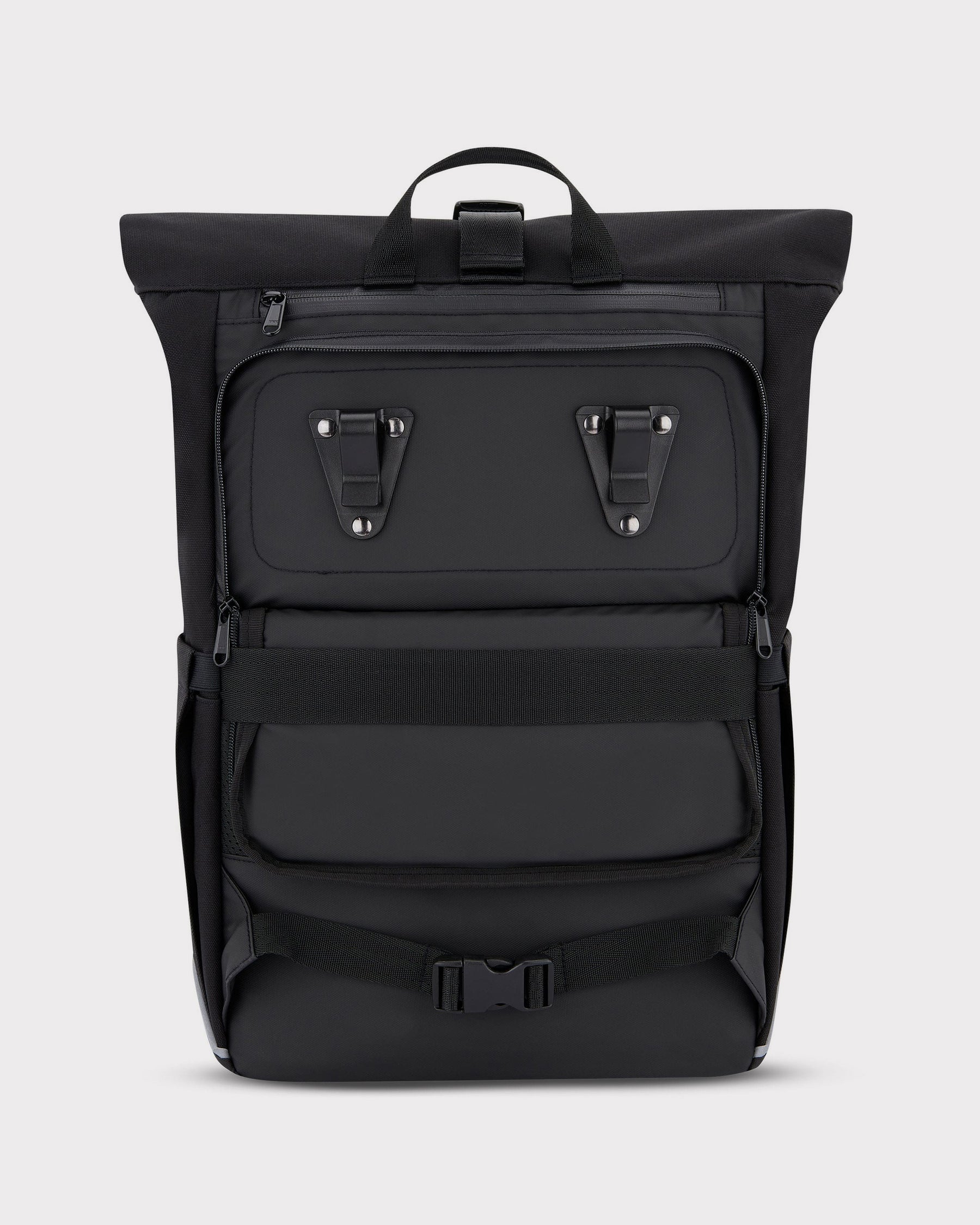 Schwarzer Rolltop Rucksack 'Robin Medium' mit Gepäckträgerhalterung von Johnny Urban