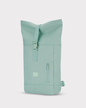 Rolltop Rucksack Robin Small von Johnny Urban in mintgrün mit Frontreißverschluss und verstellbarem Verschlussriemen