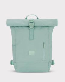 Rolltop Rucksack 'Robin Small' in mintgrün mit Frontreißverschluss und Griff