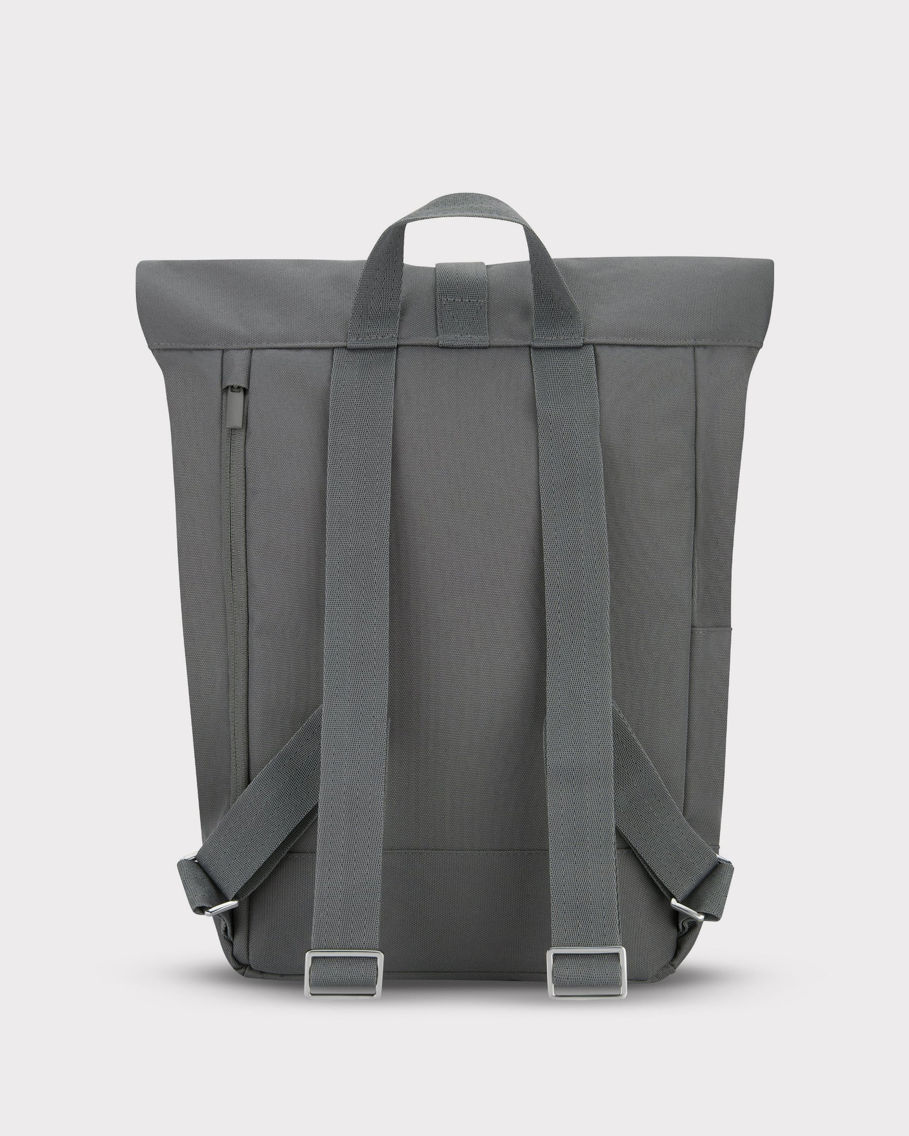 Rolltop Rucksack Robin Small in Dunkelgrau mit verstellbaren Schultergurten und Tragegriff