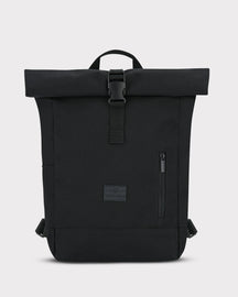 Schwarzer Rolltop Rucksack 'Robin Small' von Johnny Urban mit Frontreißverschluss und Verschlussriemen