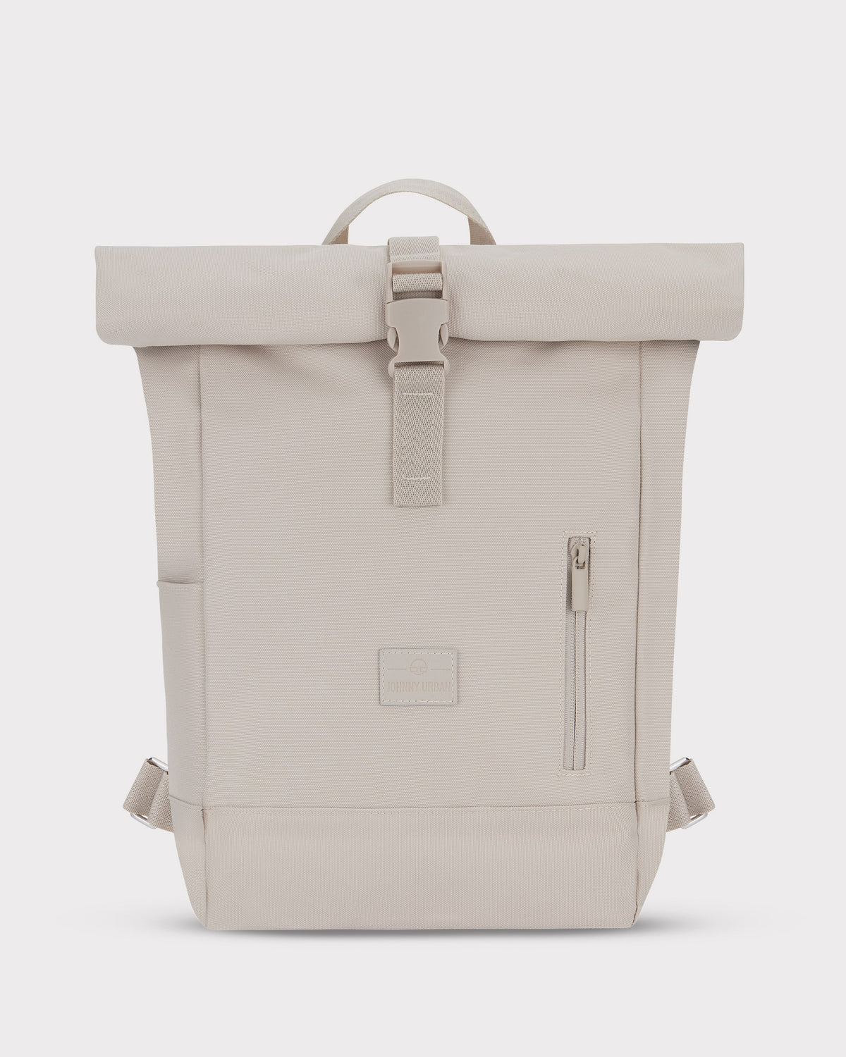 Beiger Rolltop-Rucksack 'Robin Small' von Johnny Urban mit Frontreißverschluss und Klickverschluss