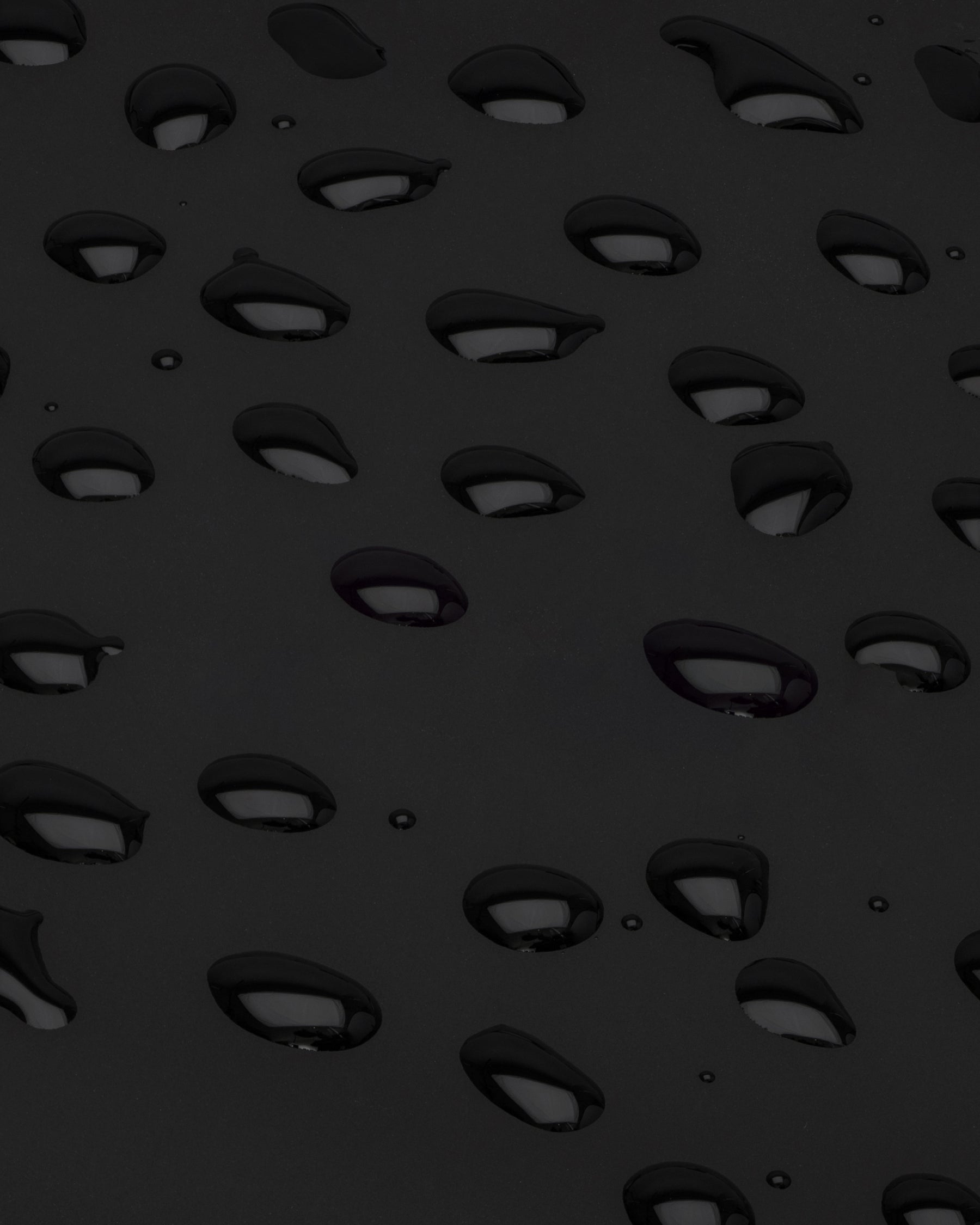 Nahaufnahme der schwarzen Oberfläche des Rolltop Rucksacks 'Harvey Medium' mit Johnny Urban Logo