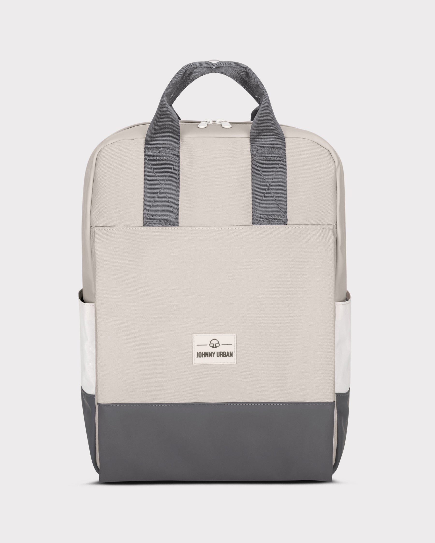 Rucksack 'Jona Large' von Johnny Urban in beige mit grauem Boden und Tragegriffen