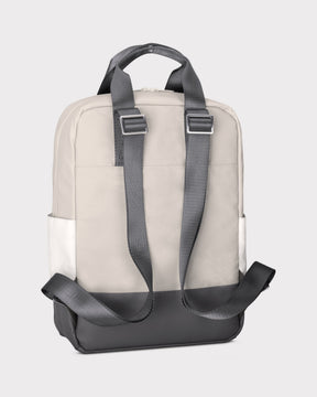 Rucksack Jona Medium für Damen in Beige und Grau mit verstellbaren schwarzen Schultergurten