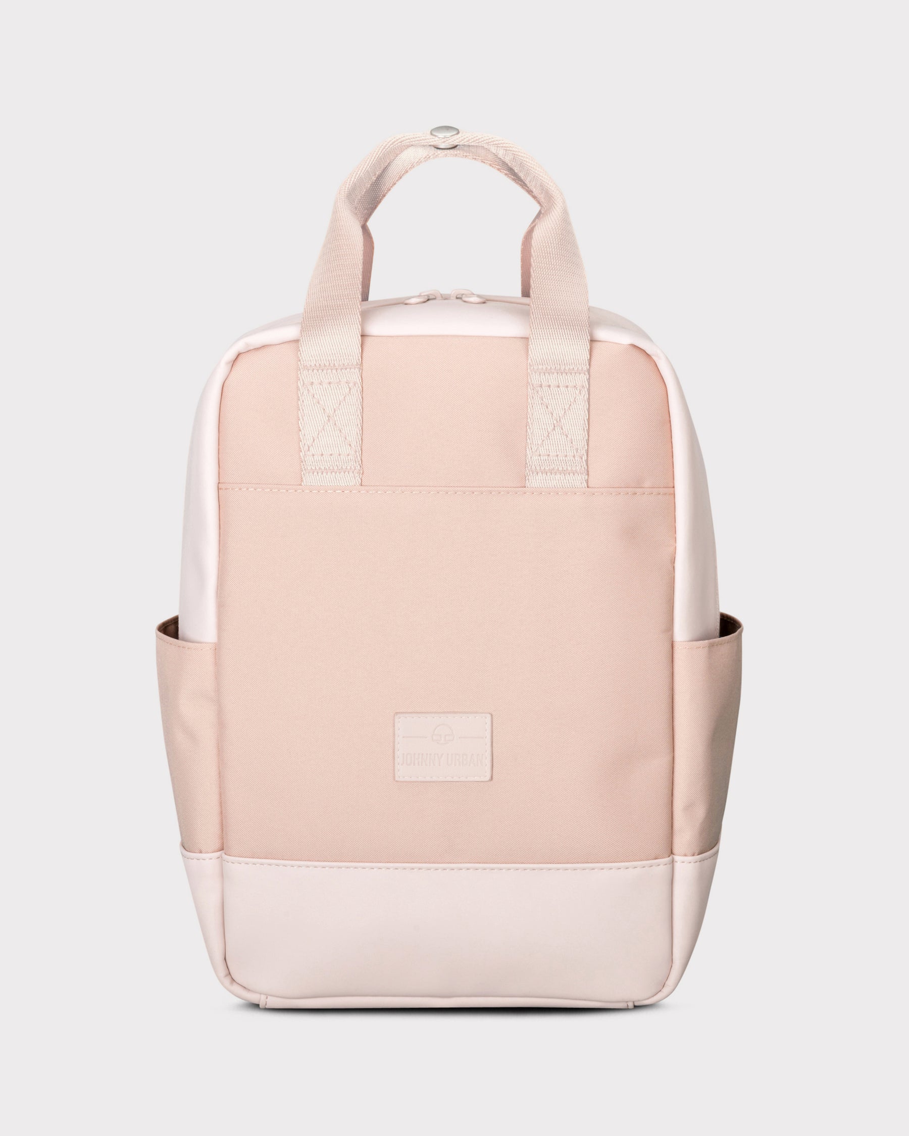 Kleiner rosa Rucksack 'Jona Small' mit zwei kurzen Tragegriffen und seitlichen Taschen